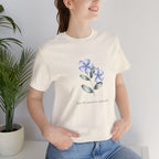 Wasurenagusa "Treasure Yourself" Tee — Minimal Japanese Botanical Self-Compassion Shirt