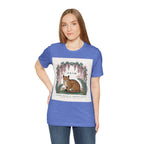 Leopard Garden Tee — Vintage Botanical Cat Graphic Shirt