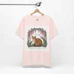 Leopard Garden Tee — Vintage Botanical Cat Graphic Shirt