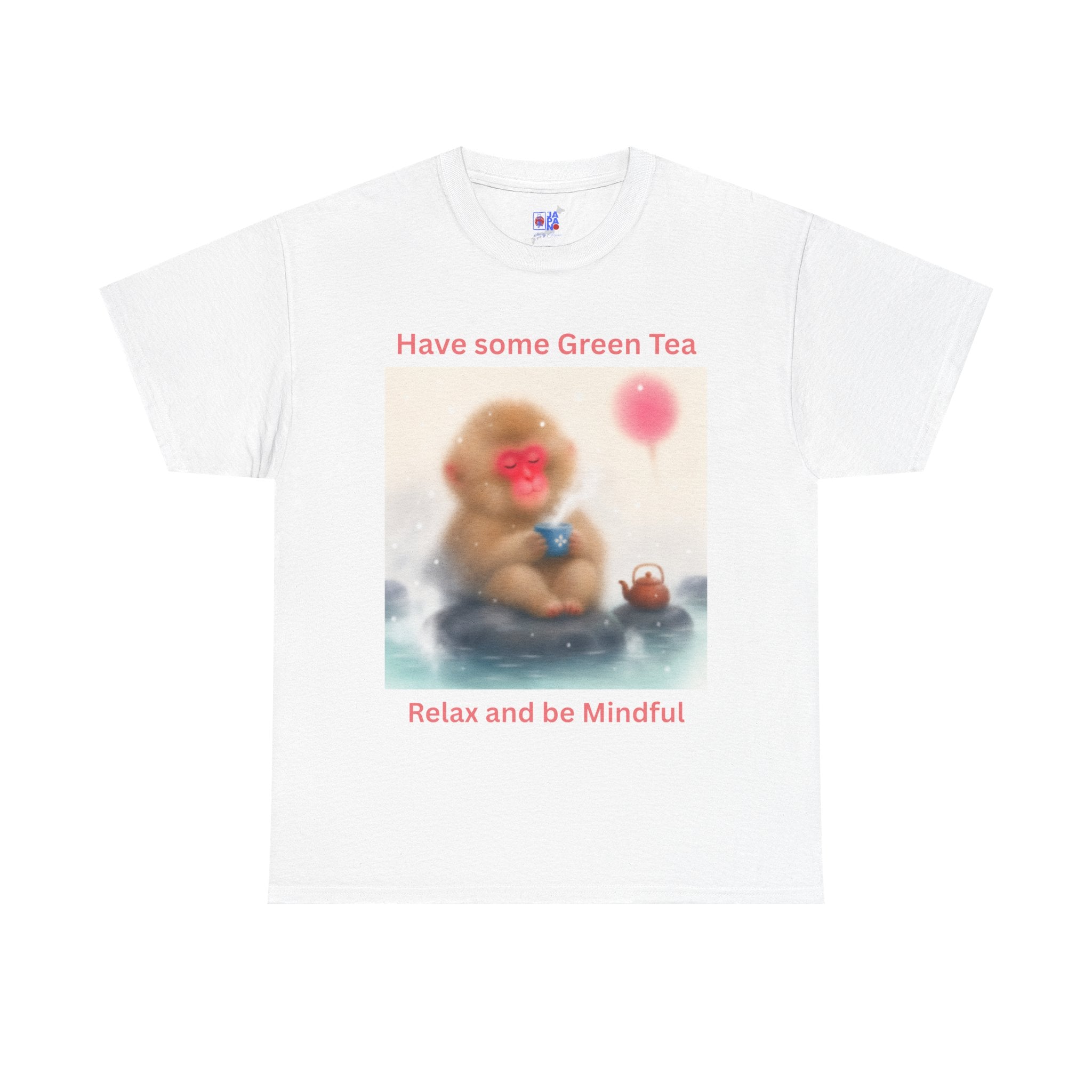 Mindful Monkey Tee — "Have Some Green Tea, Relax and Be Mindful" Cute Zen T-Shirt
