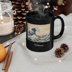 Hokusai Ktsushika Great Wave Black Ceramic Mug – Japanese Wave Art Coffee Cup (11oz/15oz)
