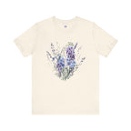 Japanese Wisteria and Forget-Me-Not T-Shirt | Fuji Wasurenagusa Dark Floral Tee | Japan Botanical Moonlit Garden Shirt