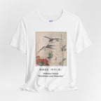 Teisai Hokuba "Swallows and Peonies" | Edo-period Surimono Art Tee (Light)
