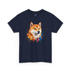 Shiba Inu Watercolor T-Shirt — Colorful Dog Portrait Tee