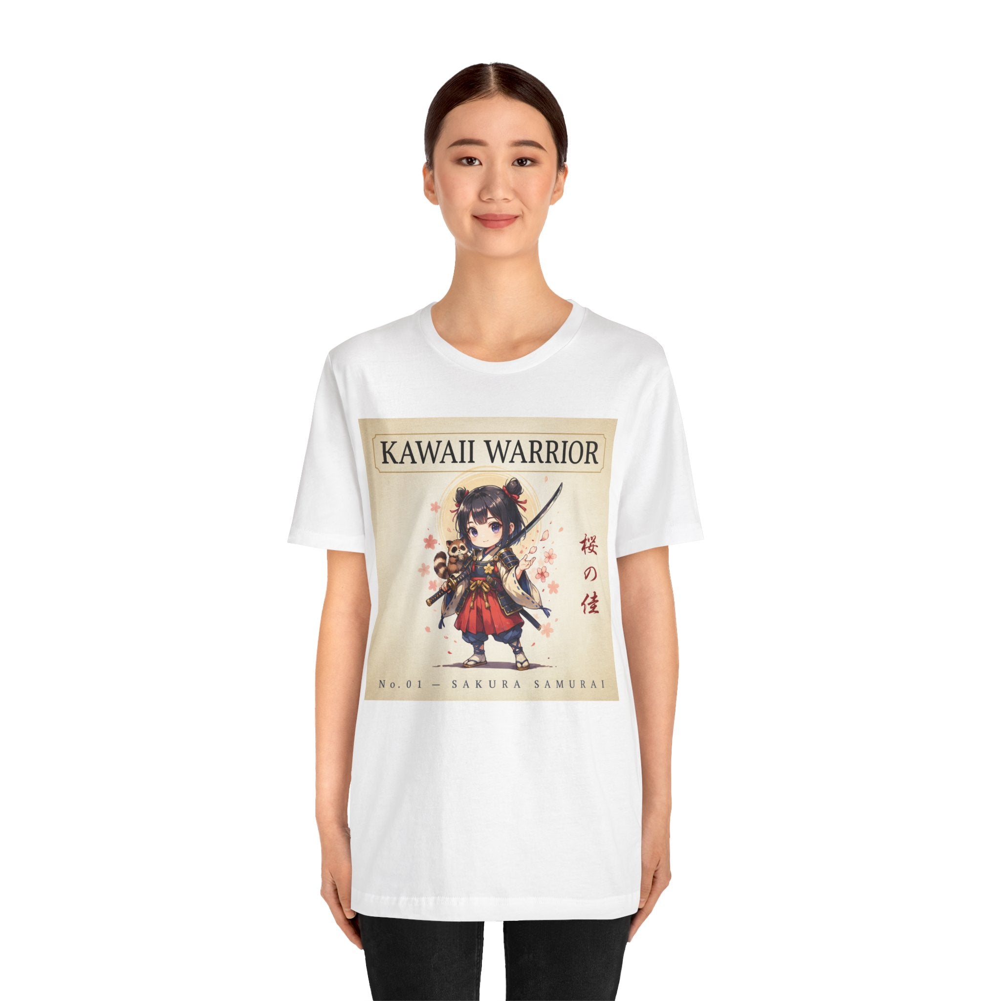 Kawaii Sakura Samurai T-Shirt — Cute Anime Warrior Tee