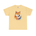 Shiba Inu Watercolor T-Shirt — Colorful Dog Portrait Tee