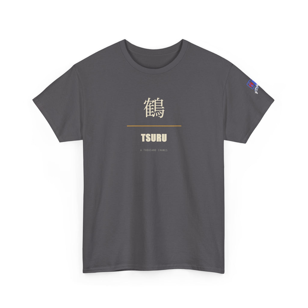Japanese Crane Tsuru Kanji Tee | Minimalist Origami Zen Shirt