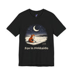 Hokkaido Fox — Kitsune Under the Winter Moon | Japanese Night Fox Graphic Tee