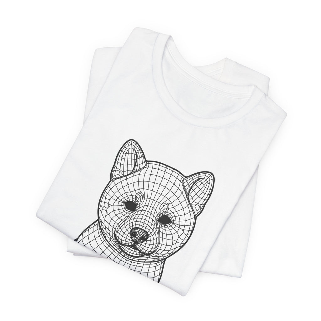 Wireframe Shiba Inu Puppy Tee | Dog Illustration T-Shirt