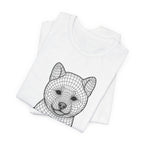 Wireframe Shiba Inu Puppy Tee | Dog Illustration T-Shirt