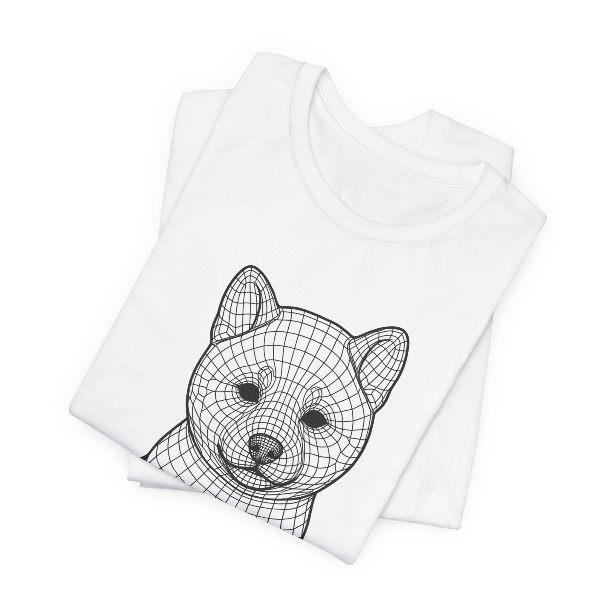 Wireframe Shiba Inu Puppy Tee | Dog Illustration T-Shirt