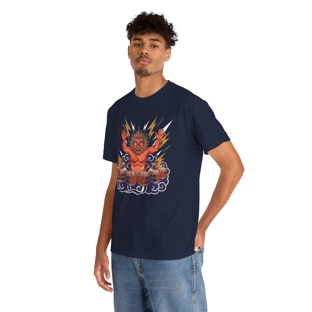 Raijin Thunder God T-Shirt — 雷神 Japanese God of Thunder Men's Tee | Japan Mythology Graphic Shirt
