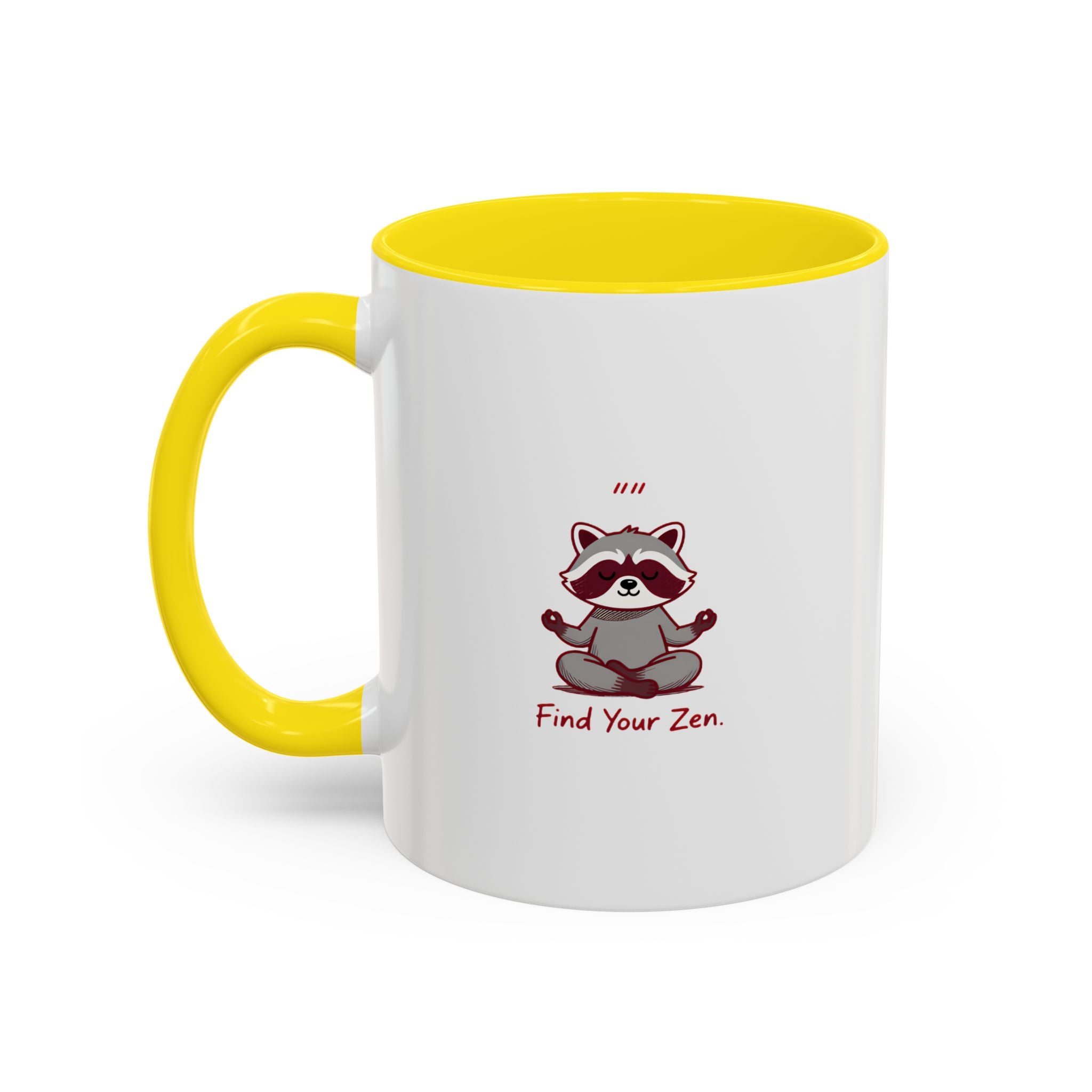 Zen Racoon Coffee Mug - "Find Your Zen" Accent Ceramic Mug