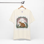 Leopard Garden Tee — Vintage Botanical Cat Graphic Shirt