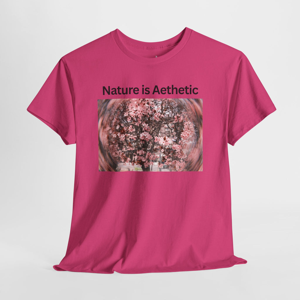 Nature Is Aesthetic Pink Sakura Floral T-Shirt