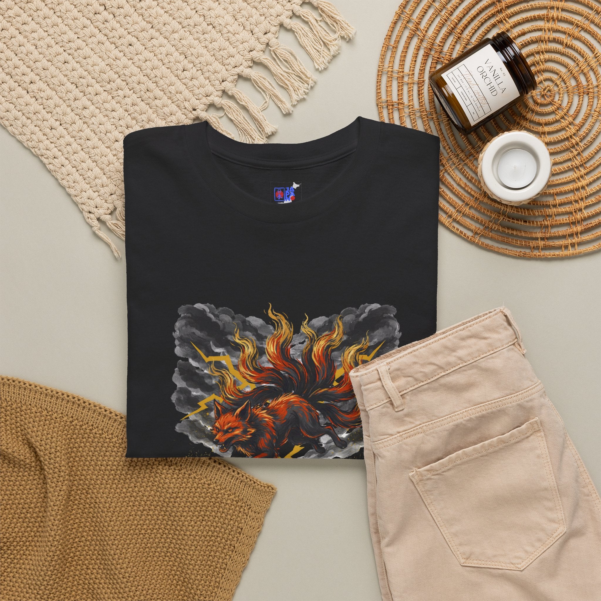 Japanese Fox Spirit  Graphic Tee  Mythology Shirt