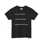 Lawson Saved My Life. 7-Eleven Saved It Again. FamilyMart Finished the Job. | Japan Convenience Store Tee — Dark Edition