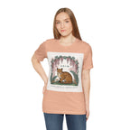 Leopard Garden Tee — Vintage Botanical Cat Graphic Shirt