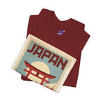 Japan Vintage Travel Poster T-Shirt — Torii Gate Sunrise Mountain Tee