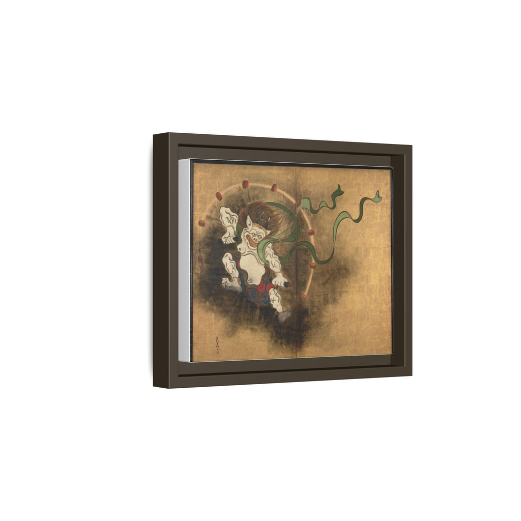 Raijin Thunder God Framed Canvas Print, Ogata Korin Edo Period Japanese Art, Rinpa Museum Reproduction, Japanese Mythology Wall Art