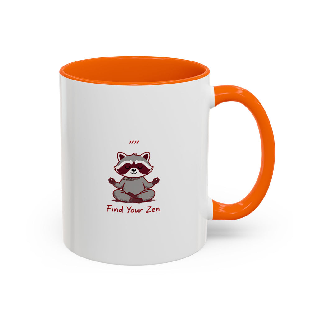 Zen Racoon Coffee Mug - "Find Your Zen" Accent Ceramic Mug