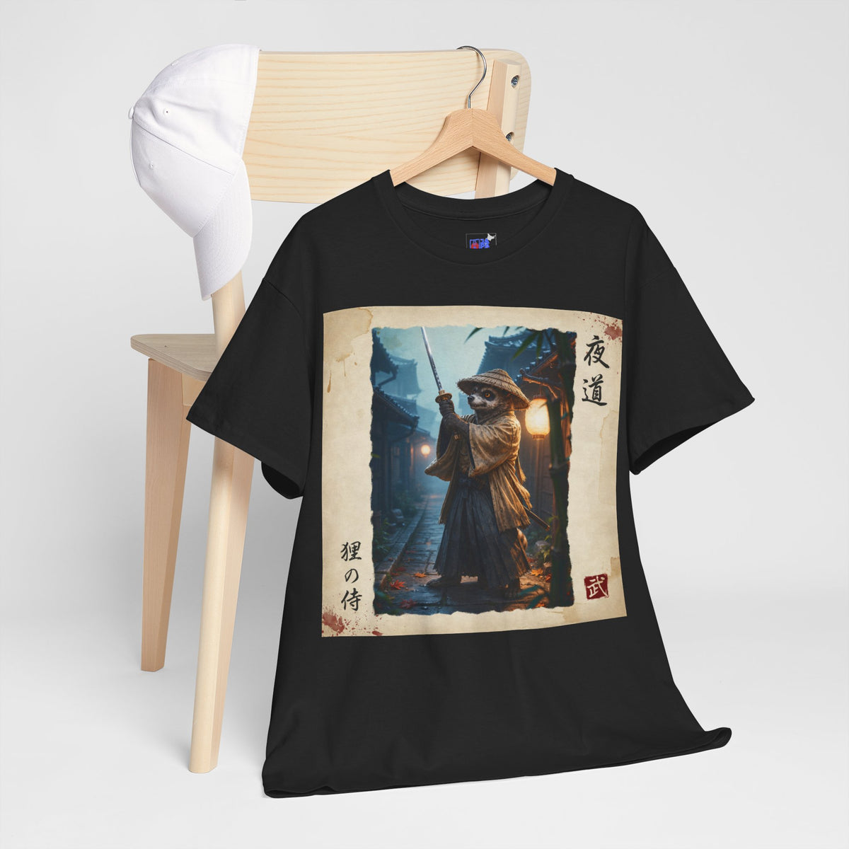 Samurai Cat Tee — Vintage Japanese Night Wanderer Graphic T-Shirt