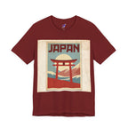 Japan Vintage Travel Poster T-Shirt — Torii Gate Sunrise Mountain Tee