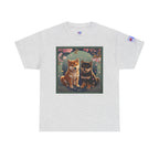 Shiba Inu Puppies Duo T-Shirt — Cute Cherry Blossom Dog Tee