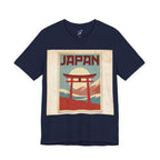 Japan Vintage Travel Poster T-Shirt — Torii Gate Sunrise Mountain Tee