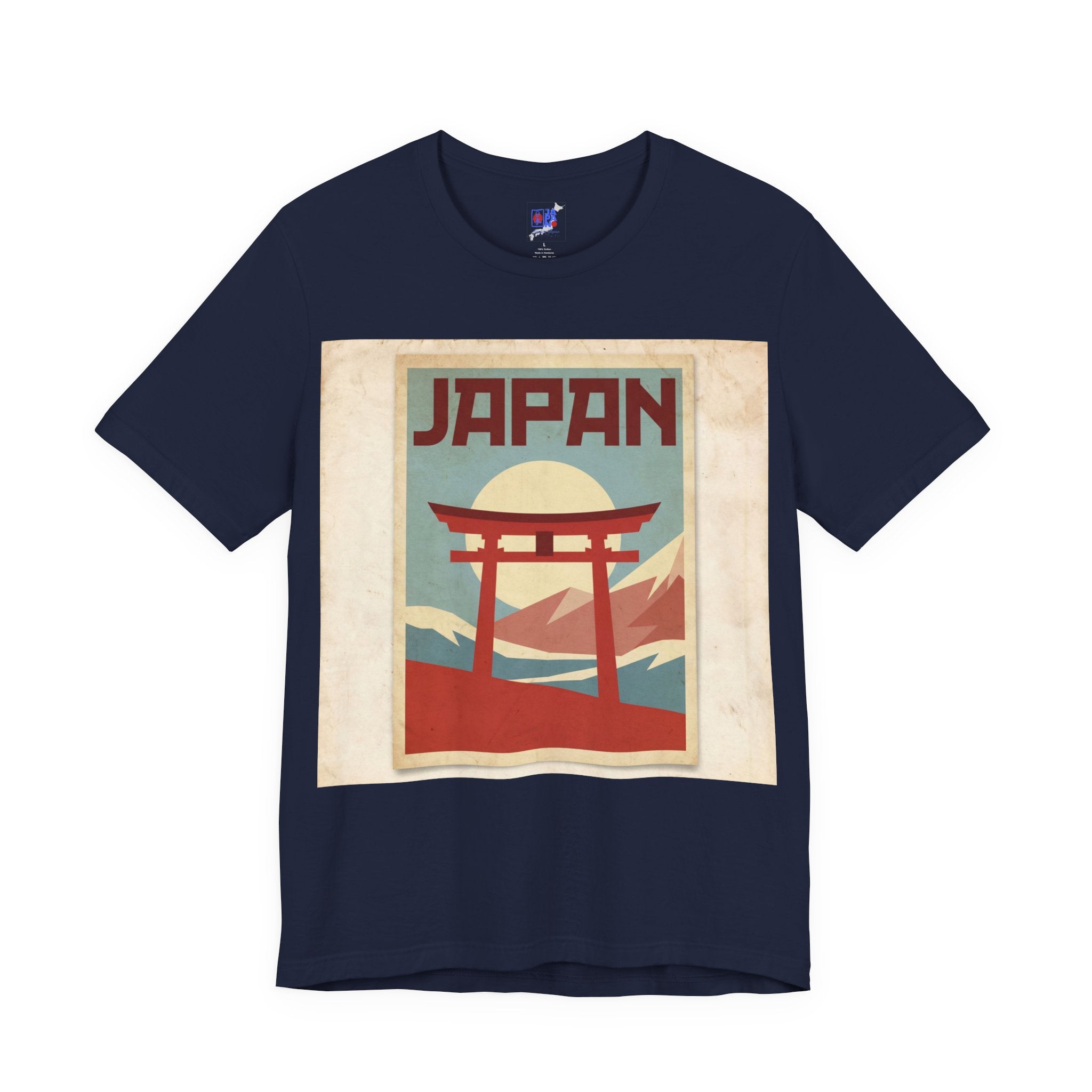 Japan Vintage Travel Poster T-Shirt — Torii Gate Sunrise Mountain Tee