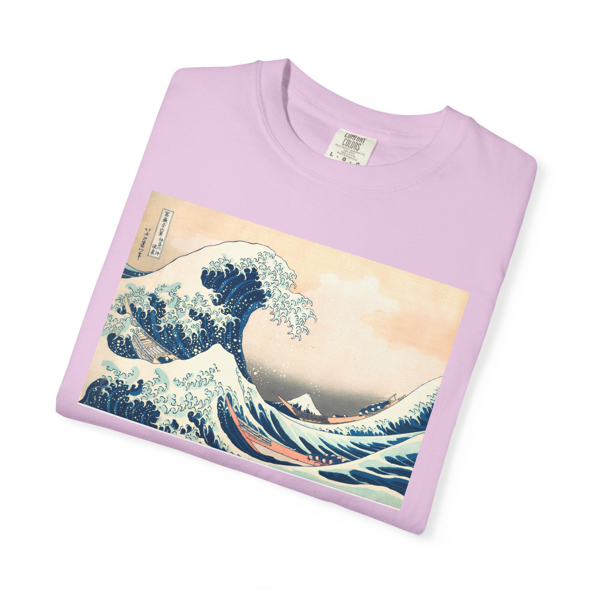The Great Wave of Kanagawa Hokusai Art Tee Lighter color version — Comfort Colors 1717 Vintage Fit T-Shirt for Women