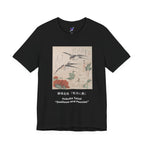 Teisai Hokuba "Swallows and Peonies" | Edo-period Surimono Art Tee (Dark)