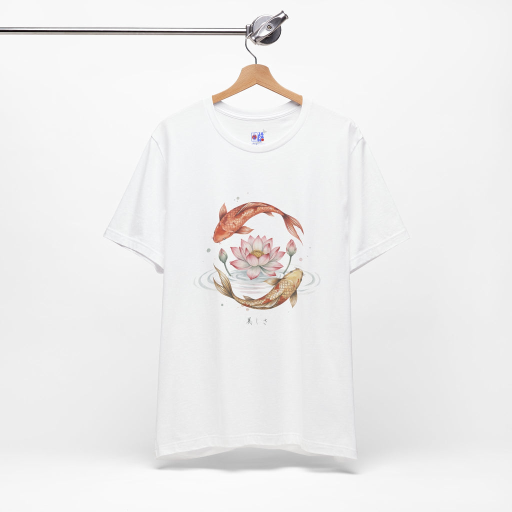 Koi and Lotus Beauty Tee | Koi Circle Floral Japanese Aesthetic