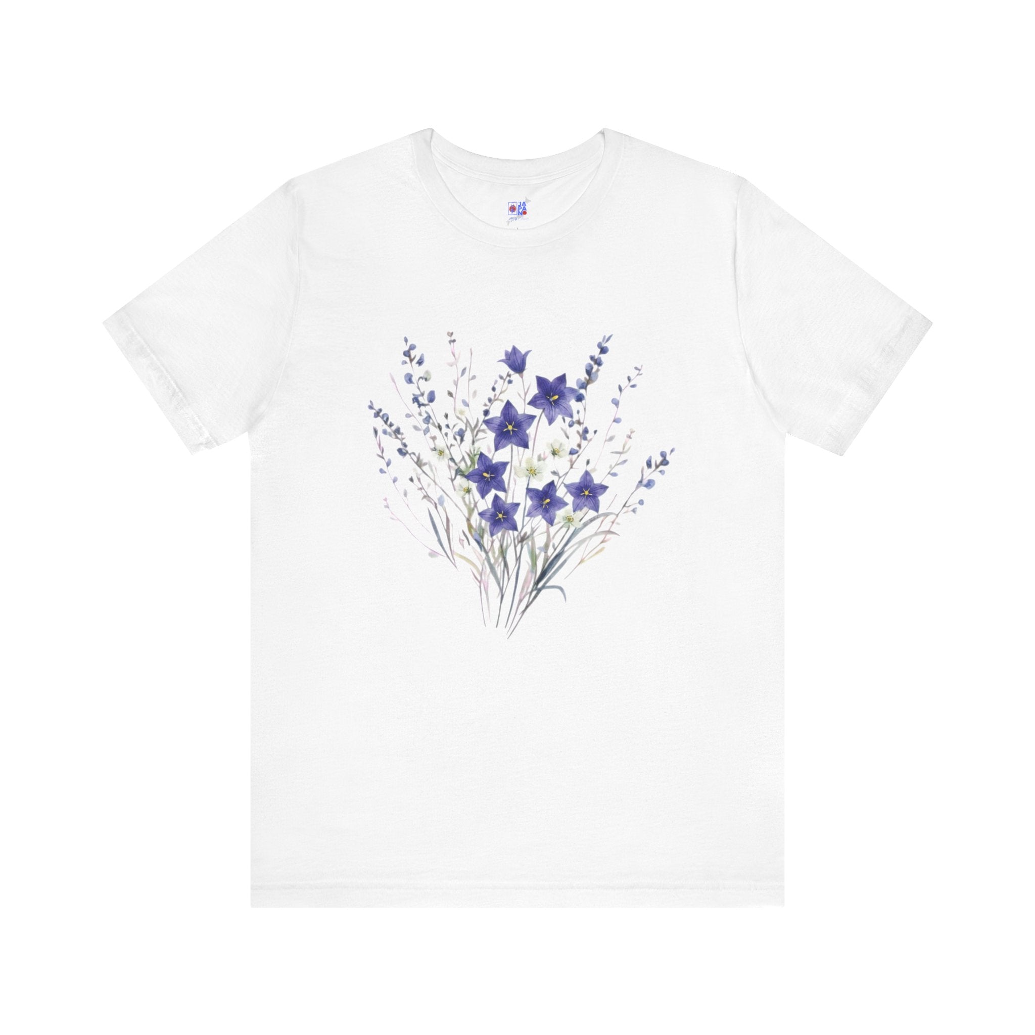 Kikyo (Balloon Flower) Floral Japanese Tee | Deep Purple Autumn Botanical Shirt