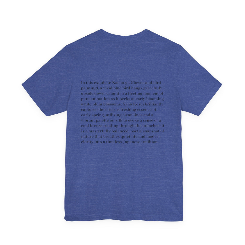 Nihonga Art Tee, Baika Shokin-zu Plum Blossoms and Blue Bird