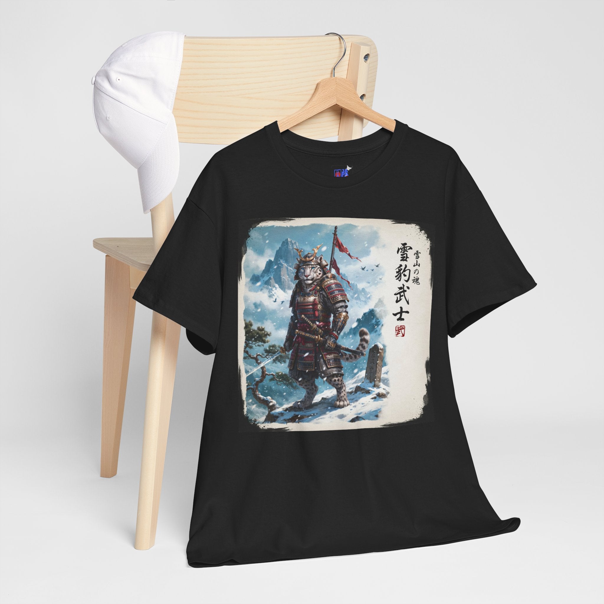 Snow Leopard Samurai T-Shirt — 雪豹武士 Soul of the Snow Mountain | Yukihyo Bushi Japanese Warrior Spirit Graphic Tee