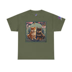Shiba Inu Puppies Duo T-Shirt — Cute Cherry Blossom Dog Tee
