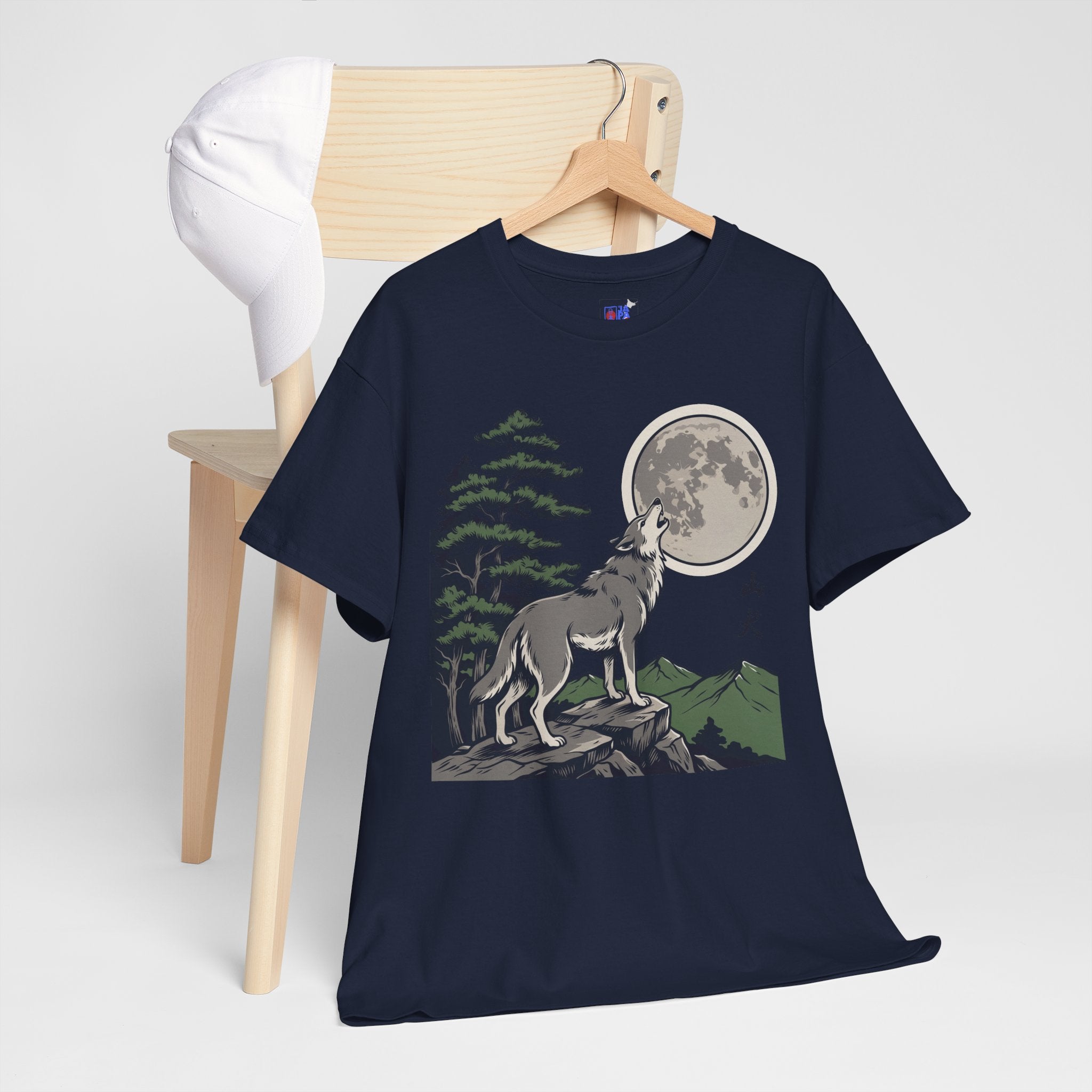 Japanese Wolf T-Shirt — 山犬 Yamainu Mountain Dog Men's Tee | Japan Mythology Gift