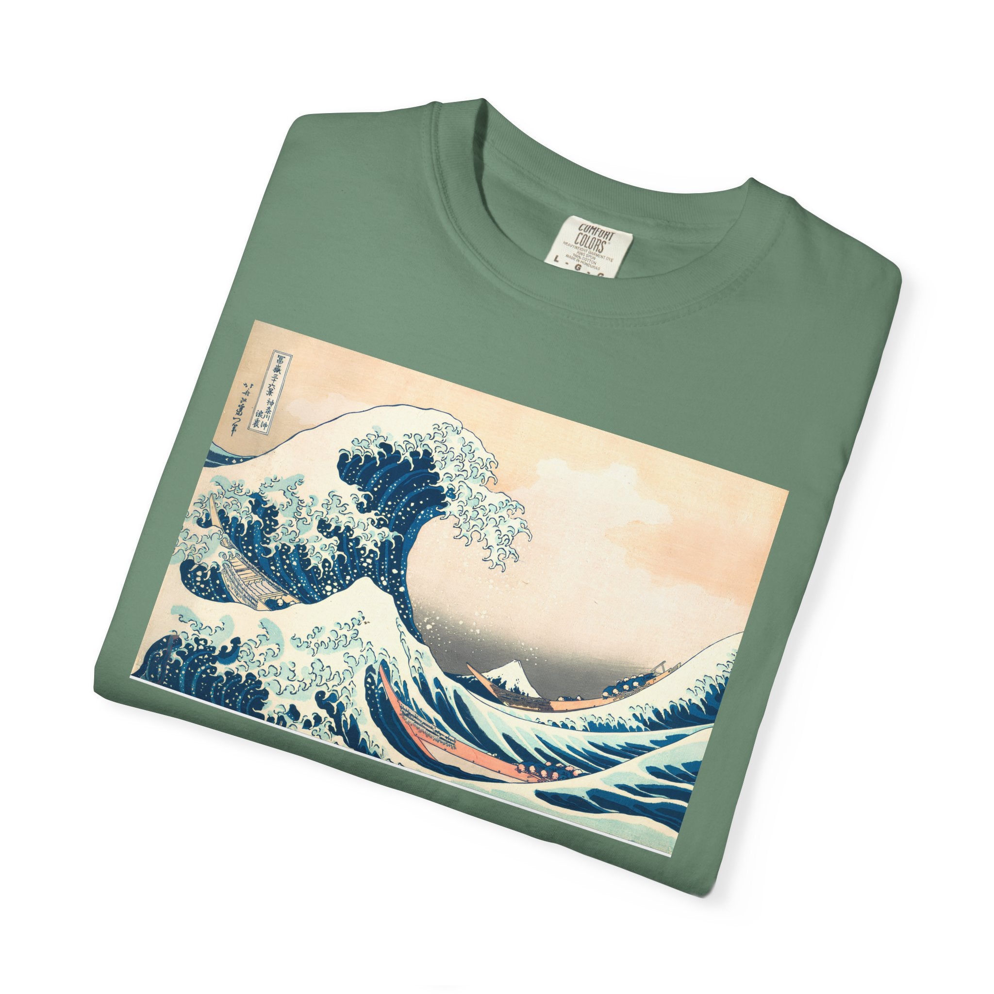 "The Great Wave of Kanagawa" Hokusai Art Tee — Comfort Colors 1717 Vintage Fit T-Shirt for Women