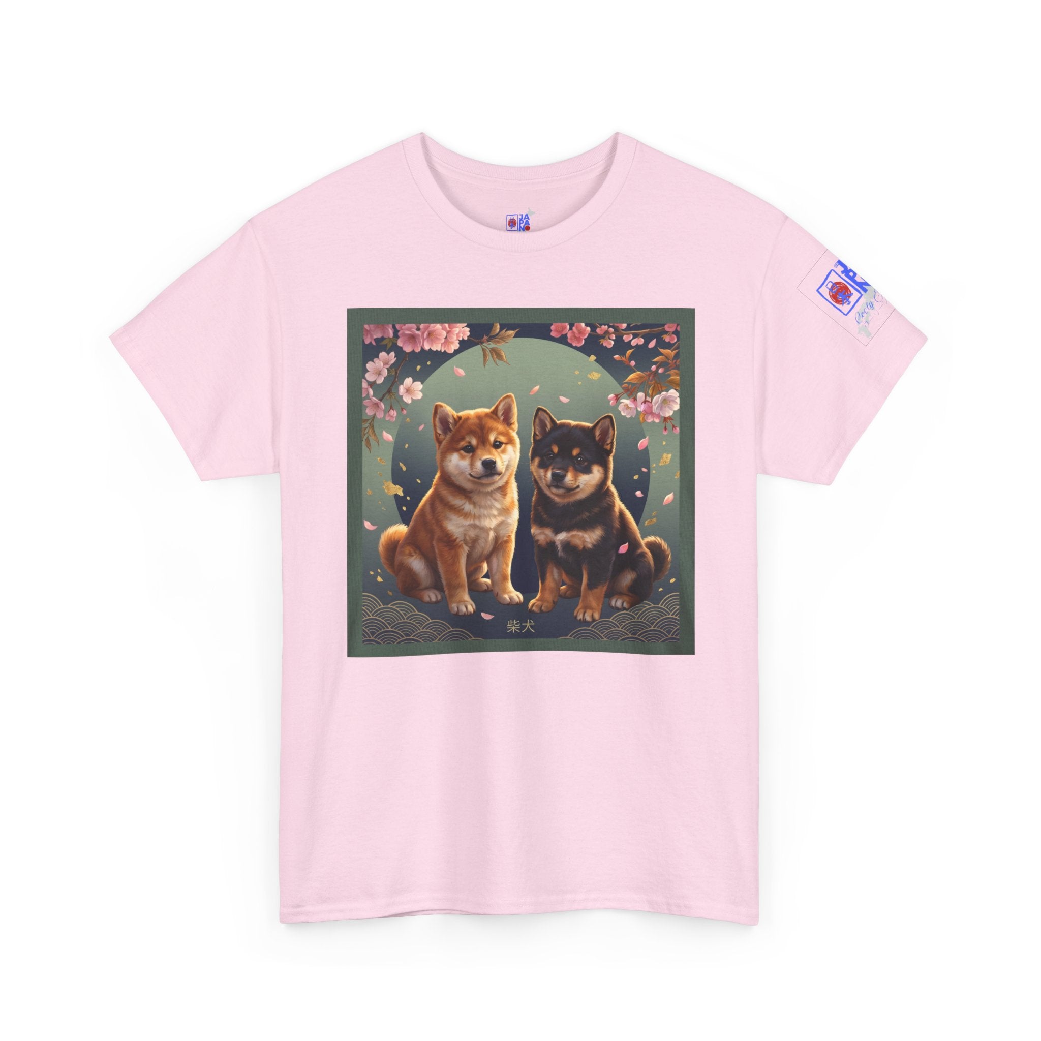 Shiba Inu Puppies Duo T-Shirt — Cute Cherry Blossom Dog Tee
