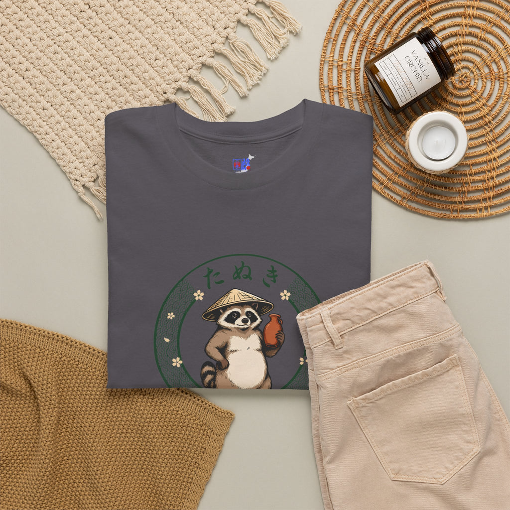 Tanuki T-Shirt | Japanese Raccoon Dog Folklore Graphic Tee | Edo Period Japan Shirt | Good Luck Gift