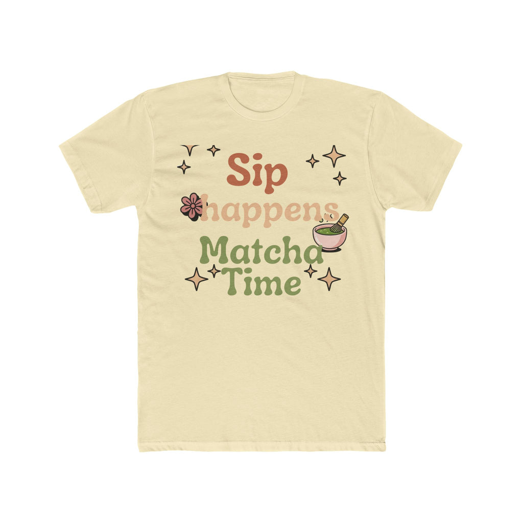 Sip Happens Matcha Time Tee | Front-Print Typography Graphic | Matcha Collection