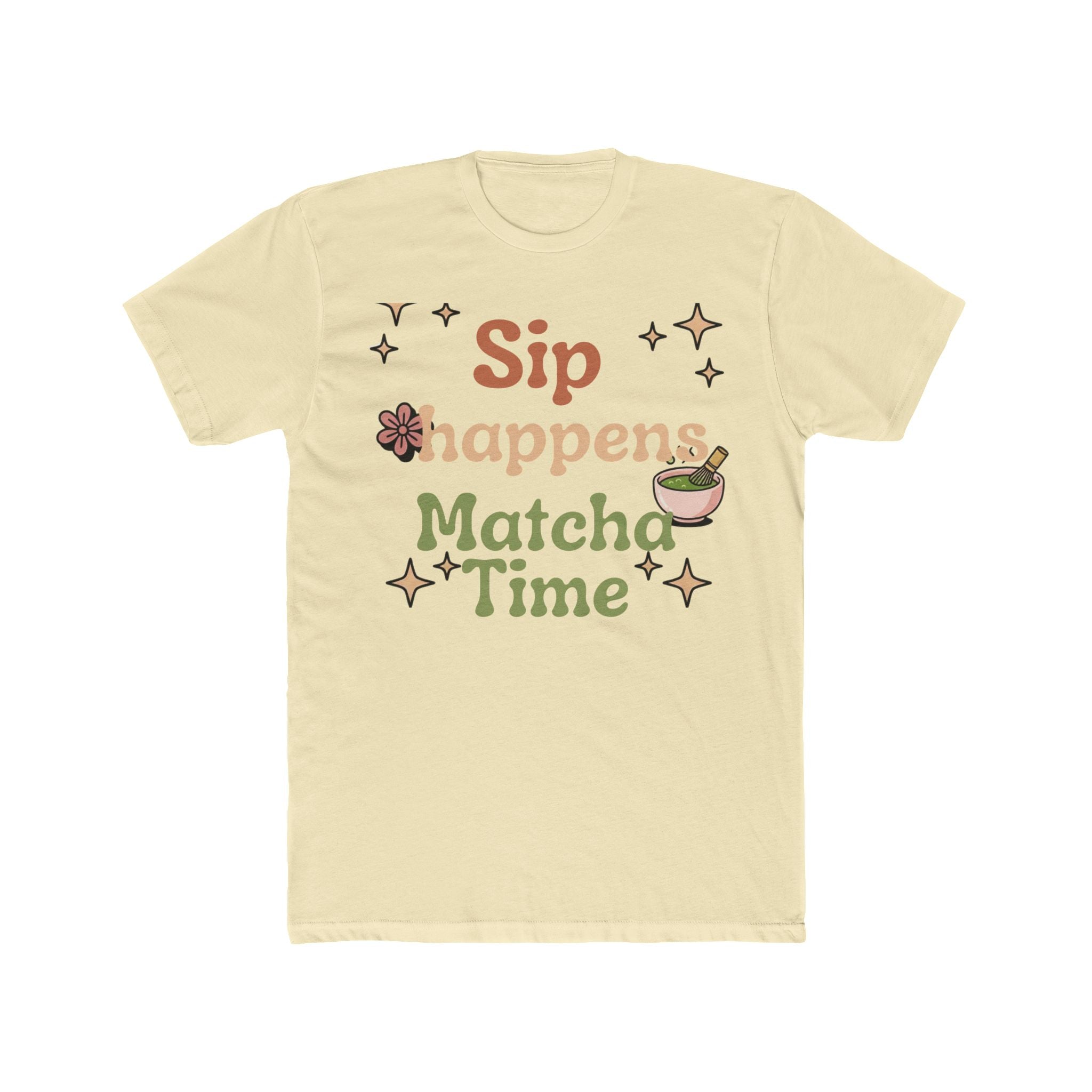 Sip Happens Matcha Time Tee | Front-Print Typography Graphic | Matcha Collection