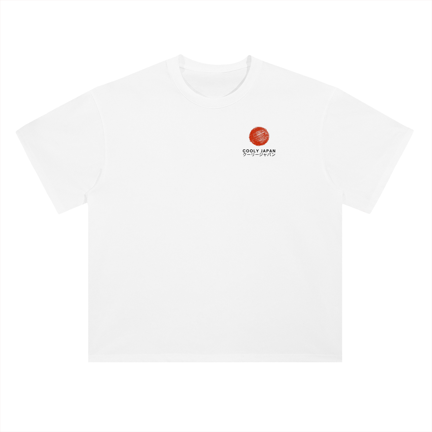 Cooly Japan Rising Sun Logo Tee — Black Oversized Drop-Shoulder T-Shirt (300gsm)