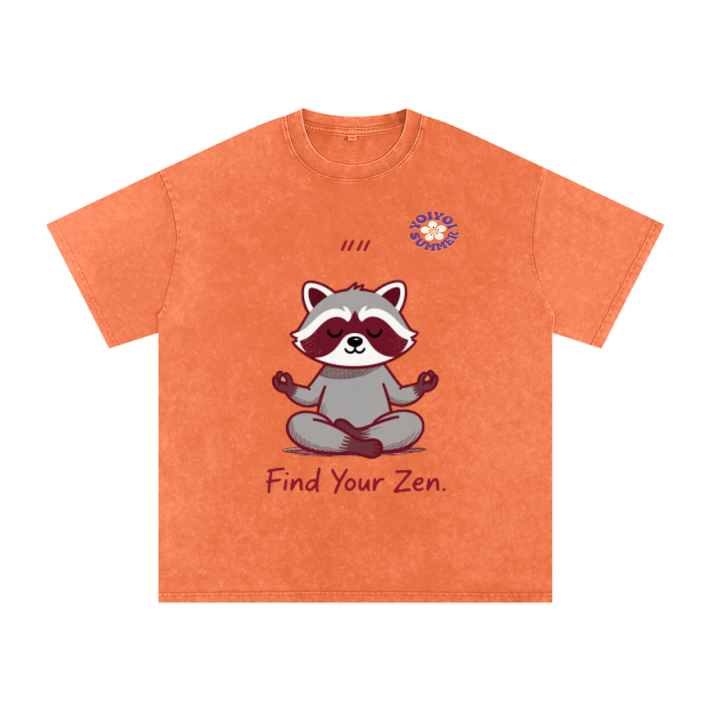 Snow Washed Oversized Cotton T-Shirt
