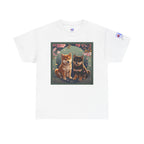 Shiba Inu Puppies Duo T-Shirt — Cute Cherry Blossom Dog Tee