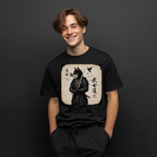 Kuro Shiba Inu Samurai Warrior T-Shirt, Bushido Japanese Dog Armor Art Tee, Loyalty Kanji Graphic Shirt, Unique Japan Gift Unisex