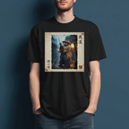Tanuki Samurai T-Shirt, Night Alley Warrior Raccoon Dog Art Tee, Japanese Bushido Lantern Graphic Shirt, Unique Yokai Gift Unisex