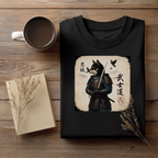 Kuro Shiba Inu Samurai Warrior T-Shirt, Bushido Japanese Dog Armor Art Tee, Loyalty Kanji Graphic Shirt, Unique Japan Gift Unisex