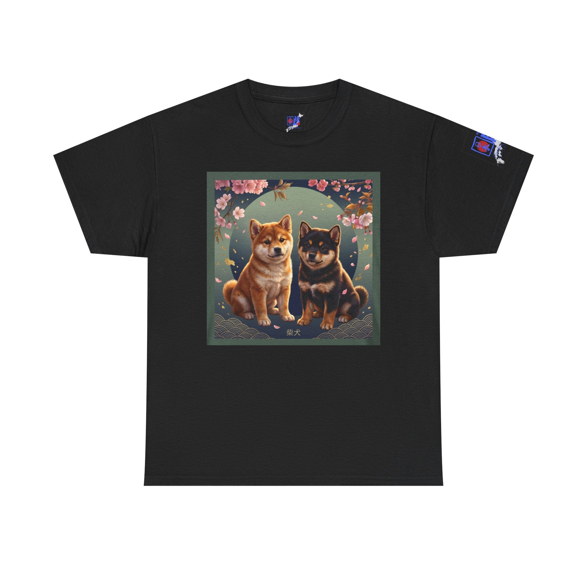 Shiba Inu Puppies Duo T-Shirt — Cute Cherry Blossom Dog Tee